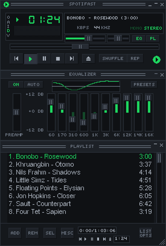 The mini player wearing the built-in skin